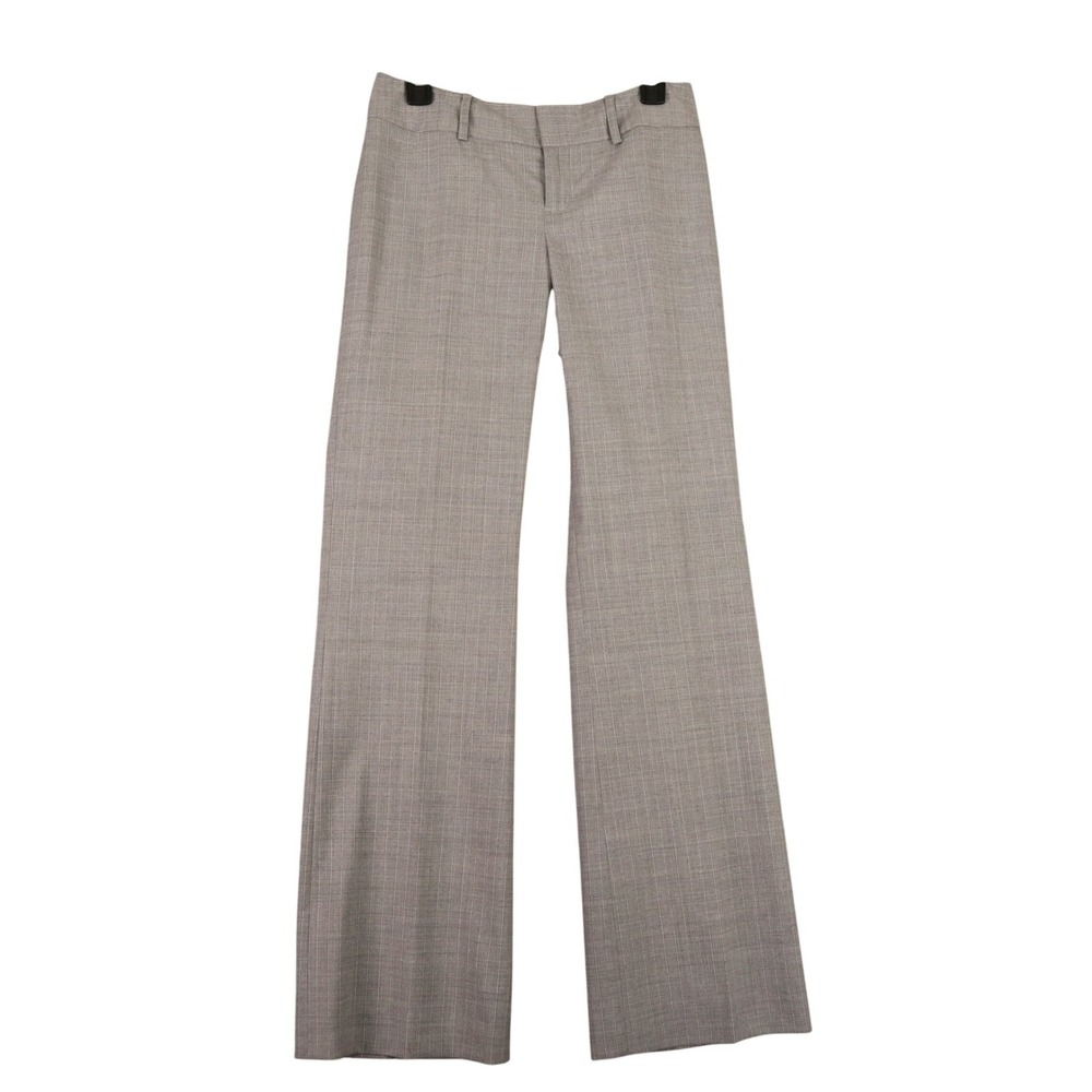 Banana Republic Womens 2 Martin‎ Fit Gray Wool Blend Windowpane Dress Pants